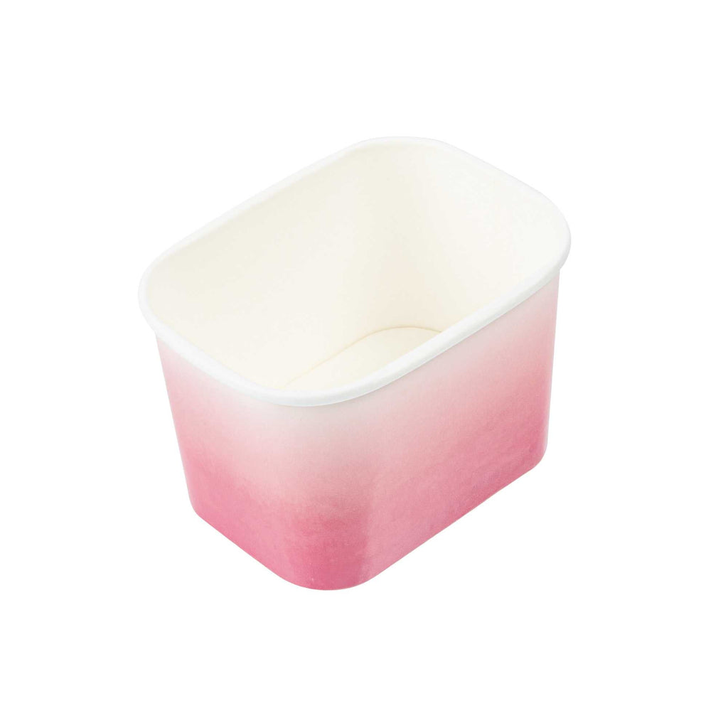 Coppetta 12 oz Square Pink And White Ombre Paper To Go Cup - 4 1/4" x 3 1/4" x 2 3/4" - 50 count box