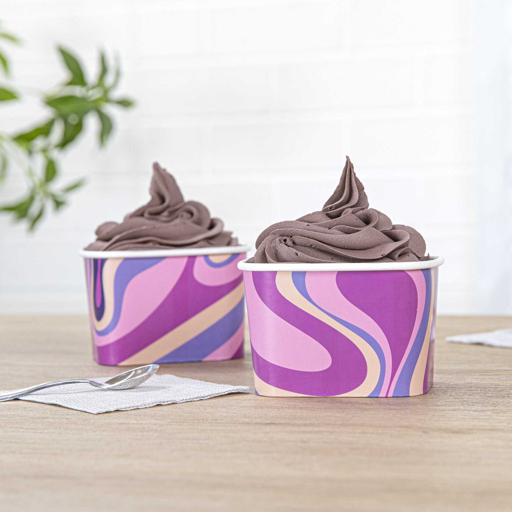 Coppetta 12 oz Square Pink And White Ombre Paper To Go Cup - 4 1/4" x 3 1/4" x 2 3/4" - 50 count box