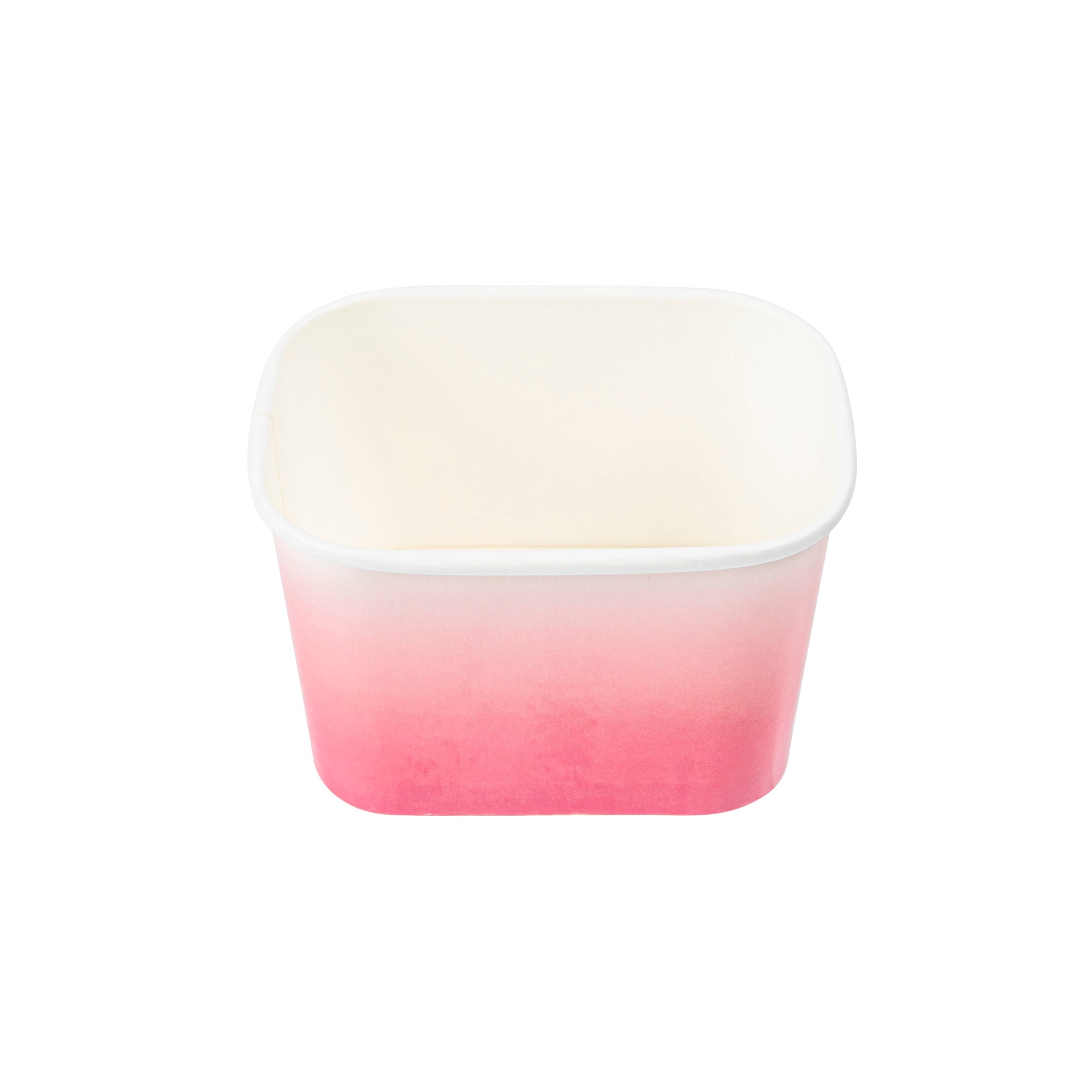 Coppetta 12 oz Square Pink And White Ombre Paper To Go Cup - 4 1/4" x 3 1/4" x 2 3/4" - 200 count box