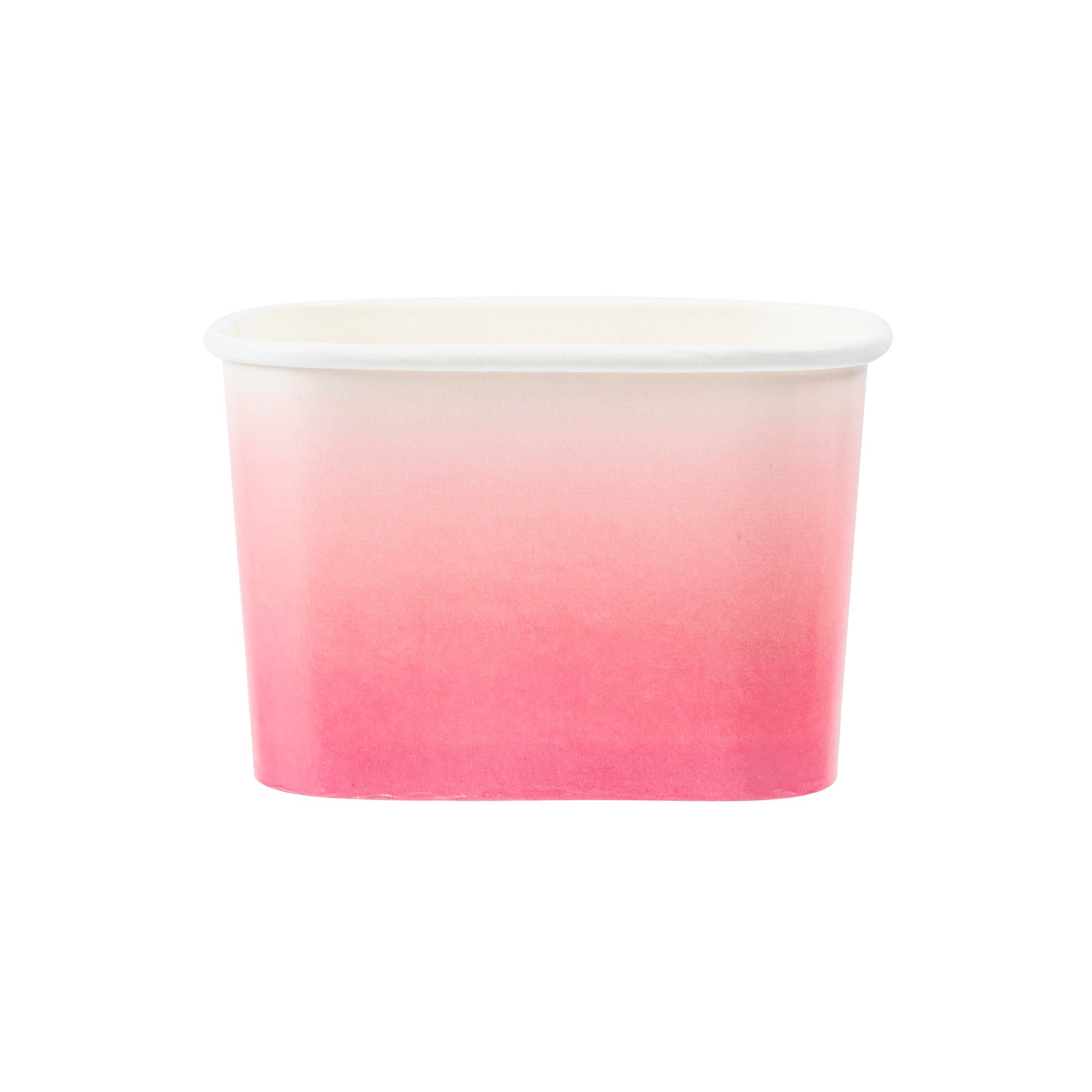Coppetta 12 oz Square Pink And White Ombre Paper To Go Cup - 4 1/4" x 3 1/4" x 2 3/4" - 200 count box