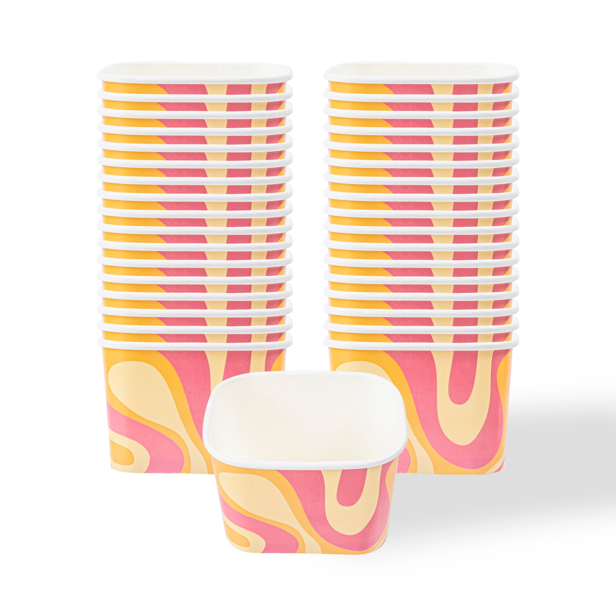 Coppetta 12 oz Square Tropical Twist Paper To Go Cup - 4 1/4" x 3 1/4" x 2 3/4" - 200 count box