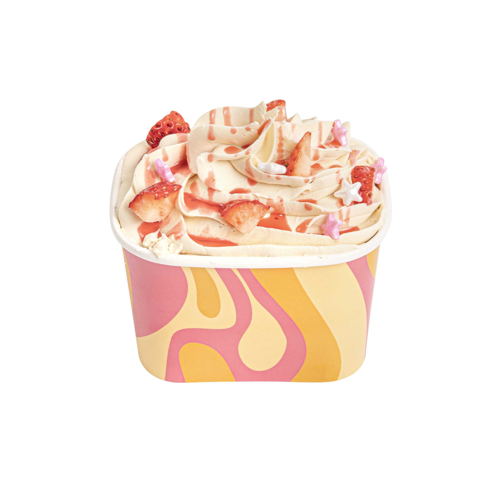 Coppetta 12 oz Square Tropical Twist Paper To Go Cup - 4 1/4" x 3 1/4" x 2 3/4" - 50 count box