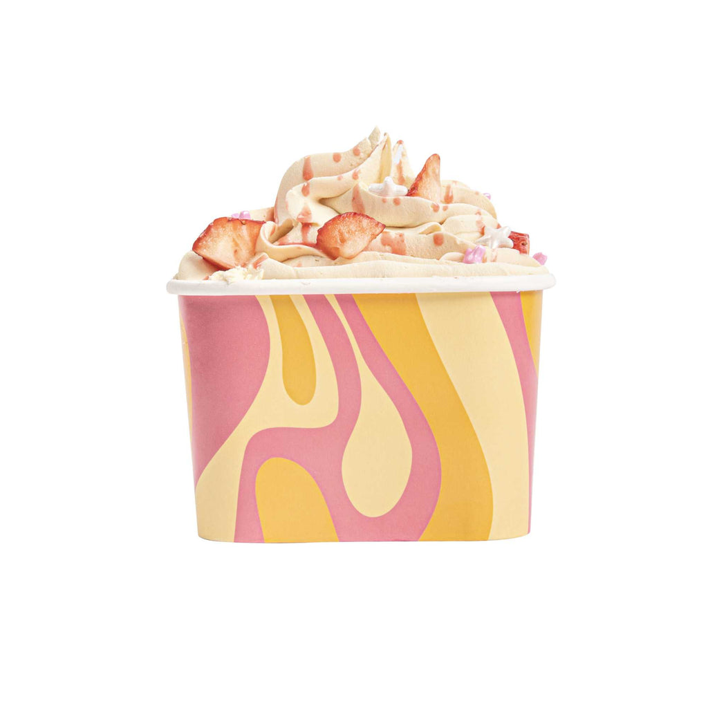 Coppetta 12 oz Square Tropical Twist Paper To Go Cup - 4 1/4" x 3 1/4" x 2 3/4" - 50 count box