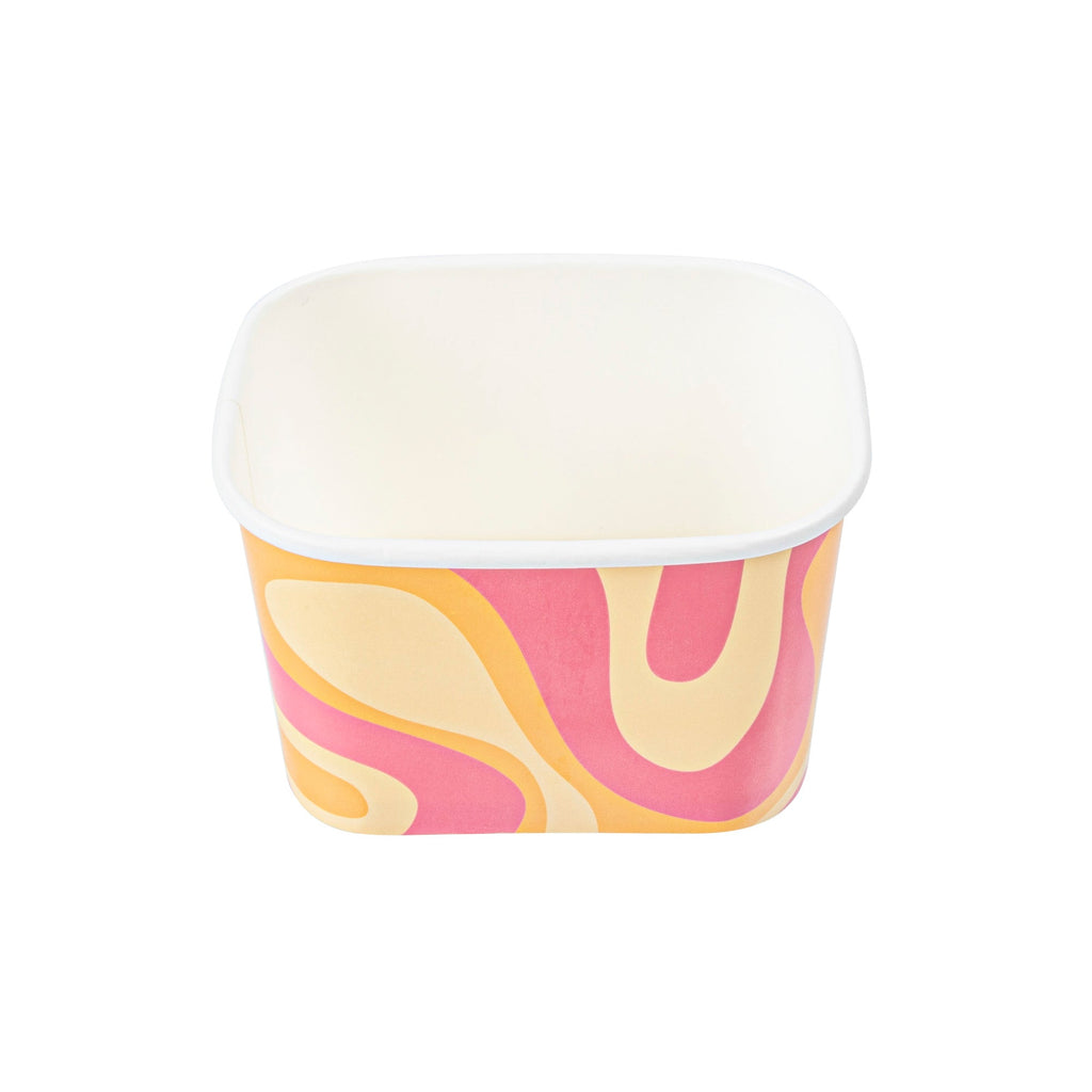 Coppetta 12 oz Square Tropical Twist Paper To Go Cup - 4 1/4" x 3 1/4" x 2 3/4" - 200 count box