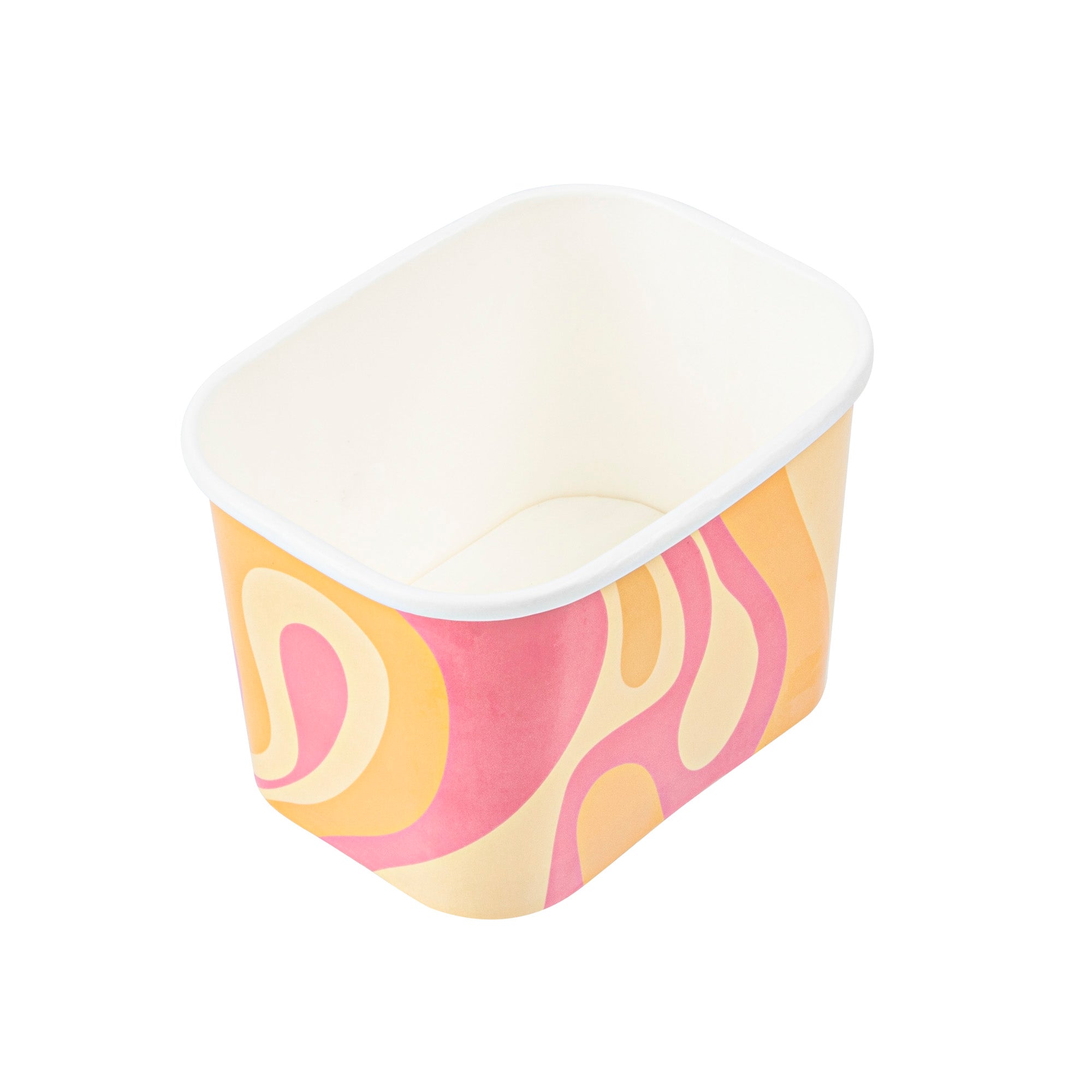 Coppetta 12 oz Square Tropical Twist Paper To Go Cup - 4 1/4" x 3 1/4" x 2 3/4" - 200 count box