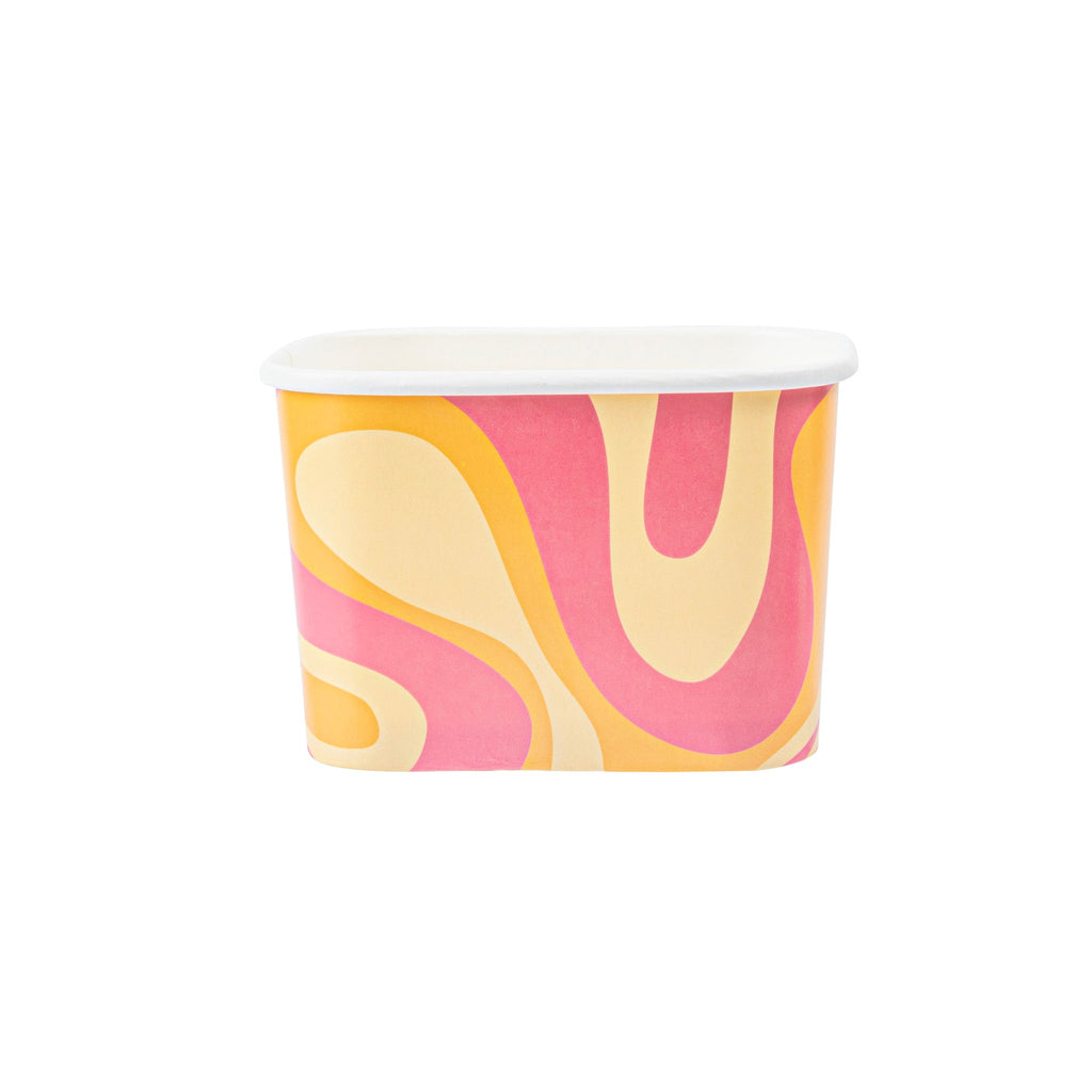 Coppetta 12 oz Square Tropical Twist Paper To Go Cup - 4 1/4" x 3 1/4" x 2 3/4" - 200 count box