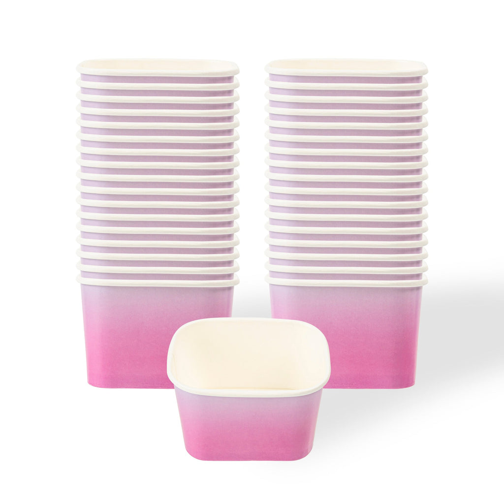 Coppetta 12 oz Square Purple And Blue Ombre Paper To Go Cup - 4 1/4" x 3 1/4" x 2 3/4" - 200 count box