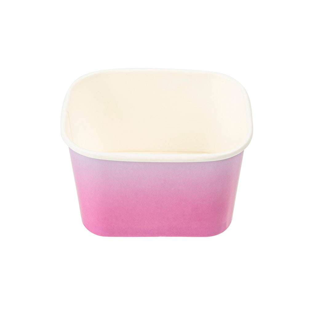 Coppetta 12 oz Square Purple And Blue Ombre Paper To Go Cup - 4 1/4" x 3 1/4" x 2 3/4" - 200 count box