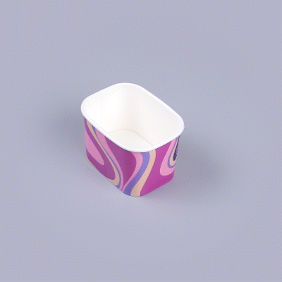 Coppetta 12 oz Square Midnight Groove Paper To Go Cup - 4 1/4" x 3 1/4" x 2 3/4" - 50 count box