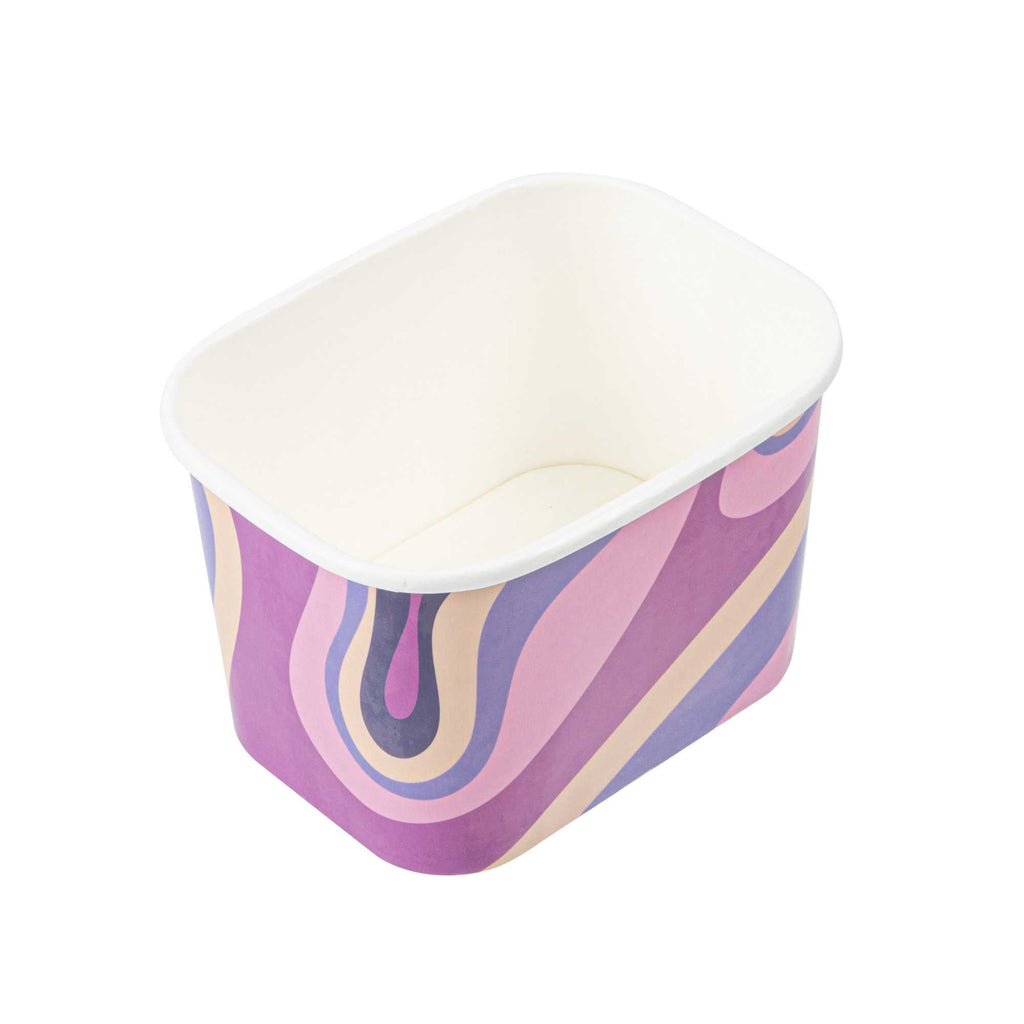 Coppetta 12 oz Square Midnight Groove Paper To Go Cup - 4 1/4" x 3 1/4" x 2 3/4" - 50 count box