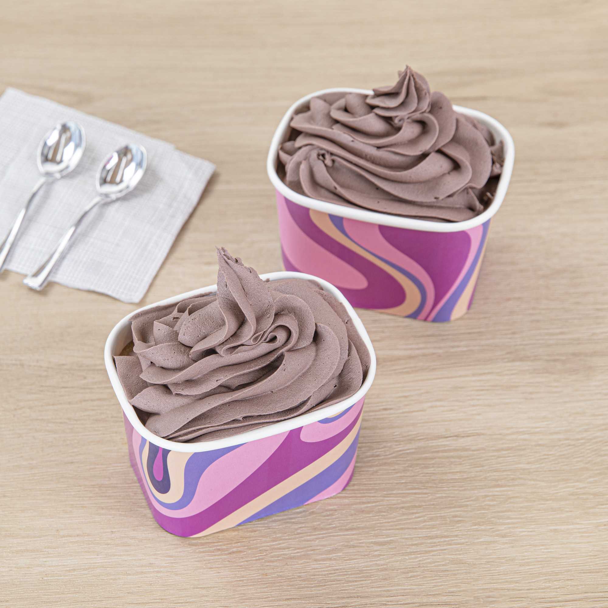 Coppetta 12 oz Square Midnight Groove Paper To Go Cup - 4 1/4" x 3 1/4" x 2 3/4" - 50 count box