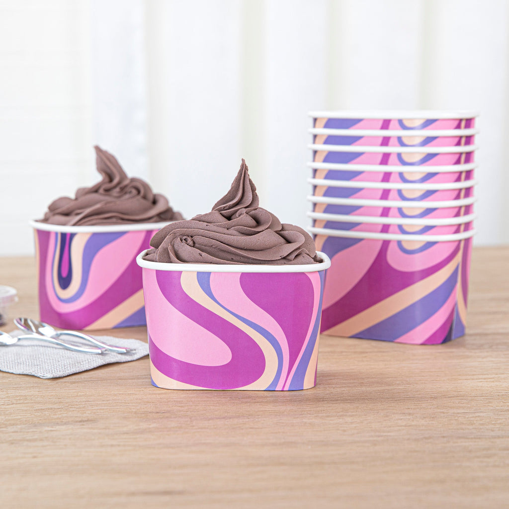 Coppetta 12 oz Square Midnight Groove Paper To Go Cup - 4 1/4" x 3 1/4" x 2 3/4" - 200 count box