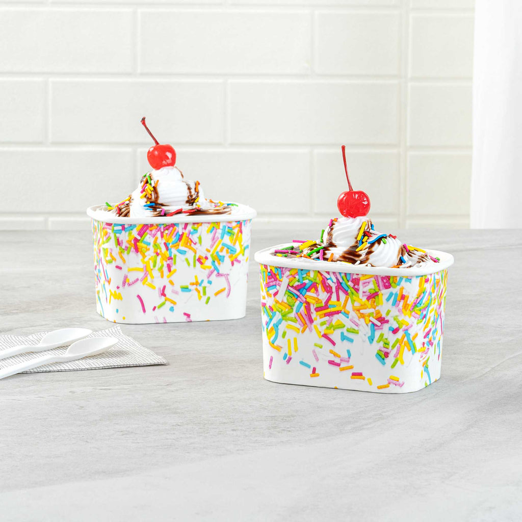 Coppetta 12 oz Square Paper To Go Cup - with Party Sprinkles - 4 1/4" x 3 1/4" x 2 3/4" - 50 count box