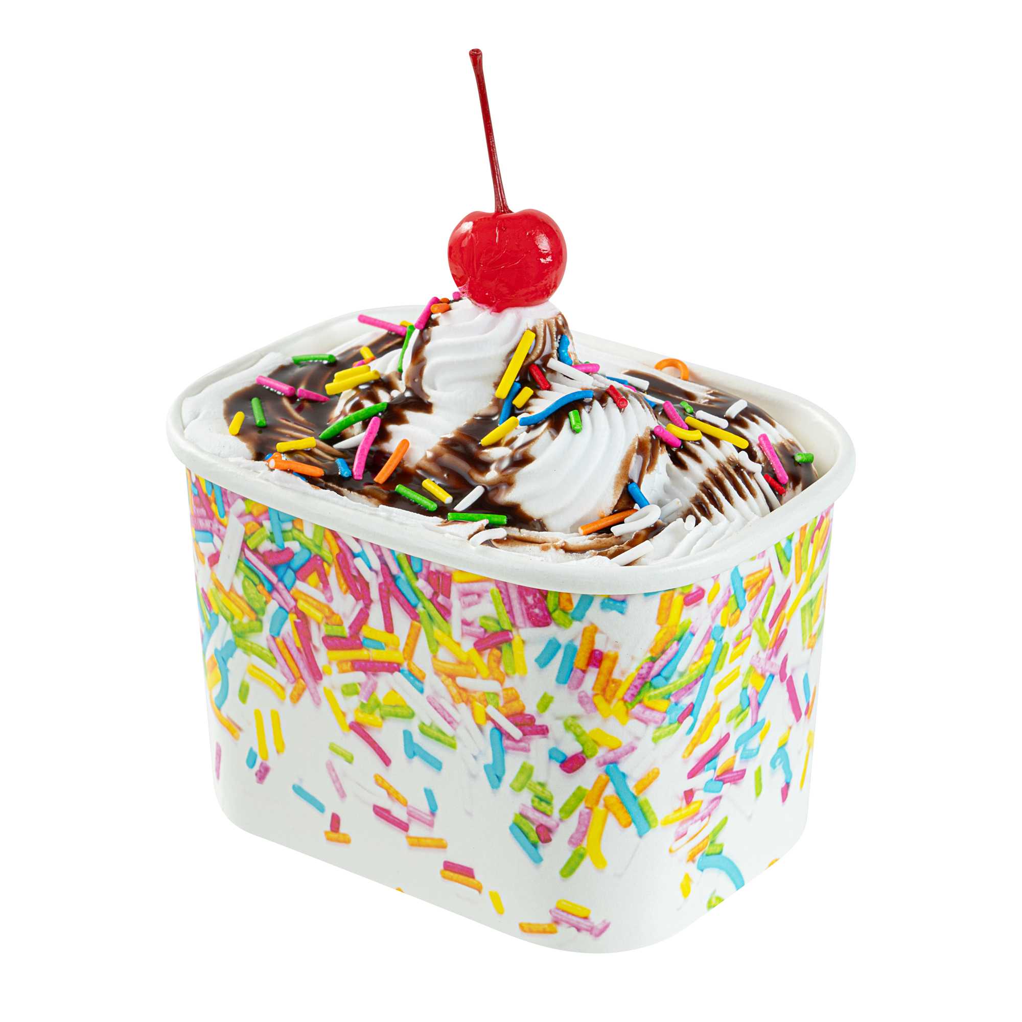 Coppetta 12 oz Square Paper To Go Cup - with Party Sprinkles - 4 1/4" x 3 1/4" x 2 3/4" - 50 count box