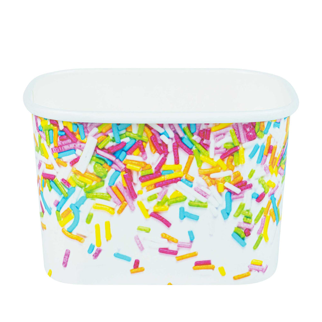 Coppetta 12 oz Square Paper To Go Cup - with Party Sprinkles - 4 1/4" x 3 1/4" x 2 3/4" - 50 count box