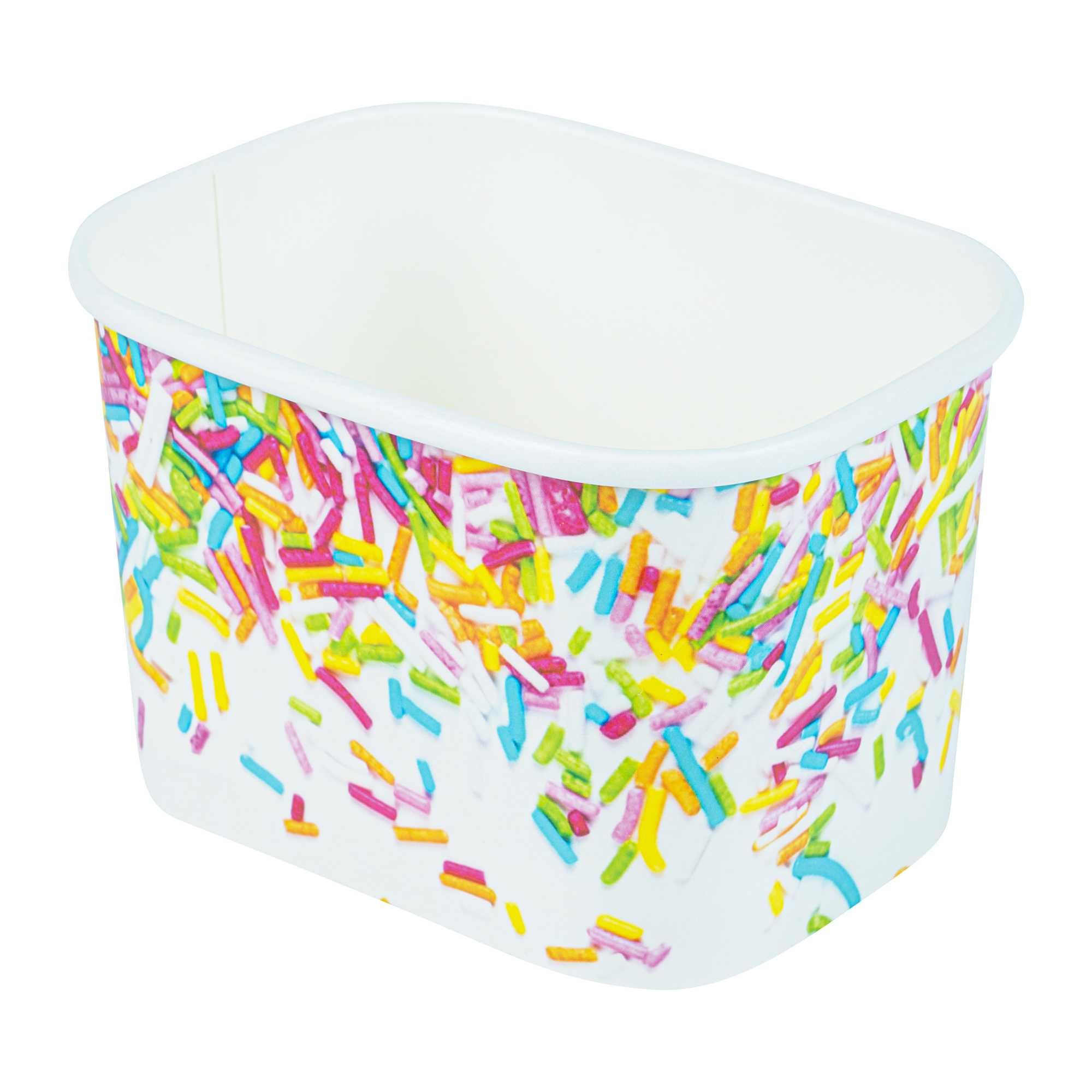 Coppetta 12 oz Square Paper To Go Cup - with Party Sprinkles - 4 1/4" x 3 1/4" x 2 3/4" - 50 count box