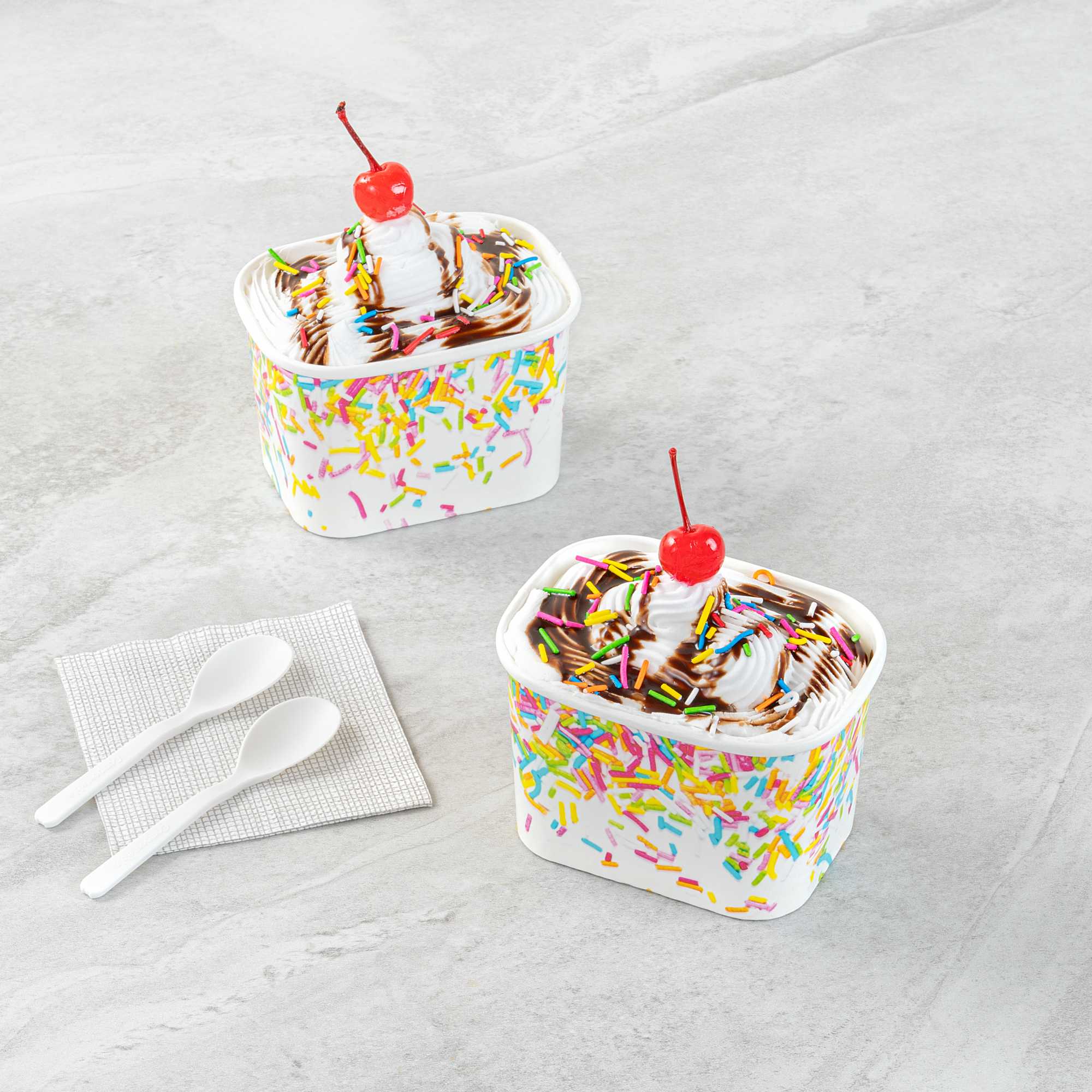 Coppetta 12 oz Square Paper To Go Cup - with Party Sprinkles - 4 1/4" x 3 1/4" x 2 3/4" - 50 count box