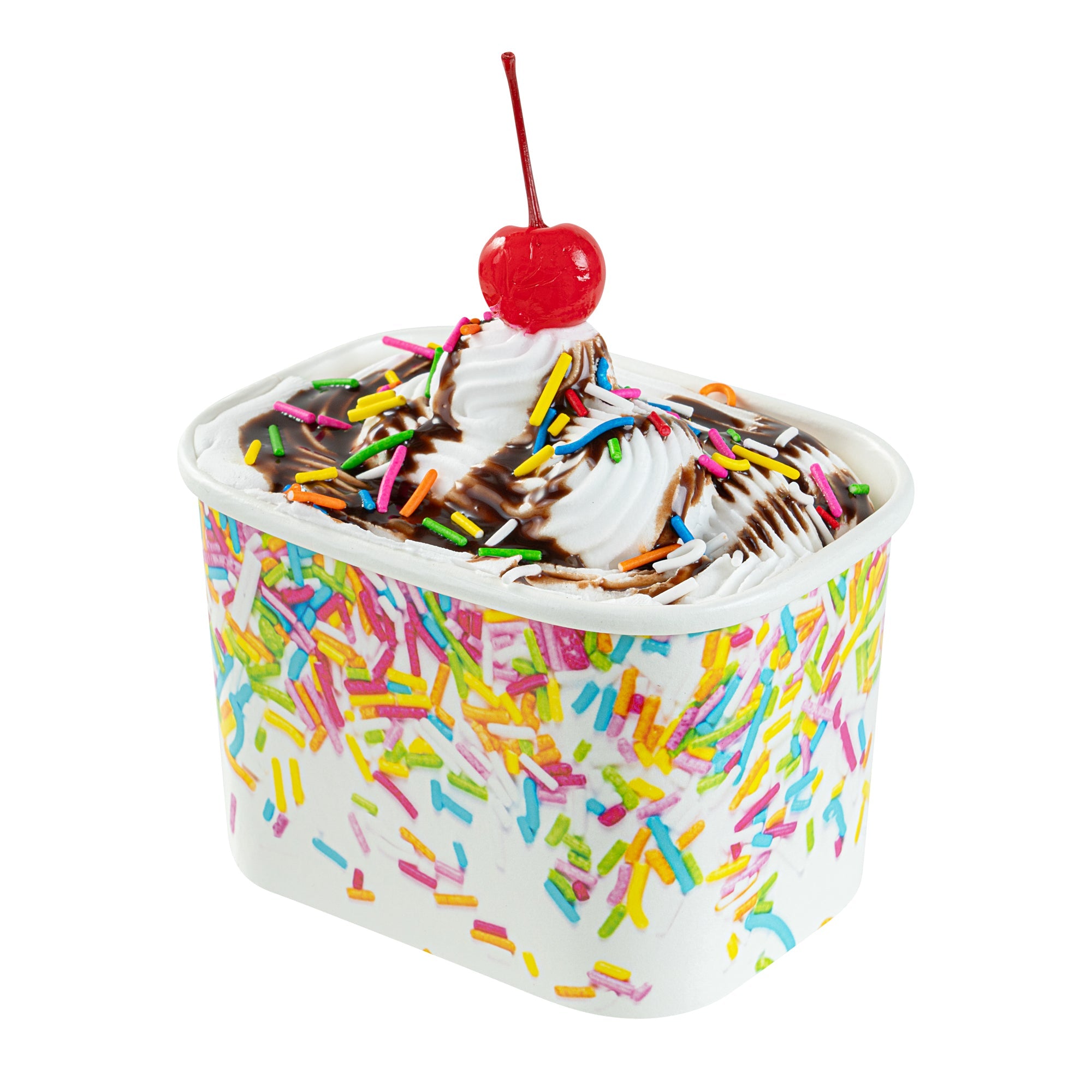 Coppetta 12 oz Square Paper To Go Cup - with Party Sprinkles - 4 1/4" x 3 1/4" x 2 3/4" - 200 count box