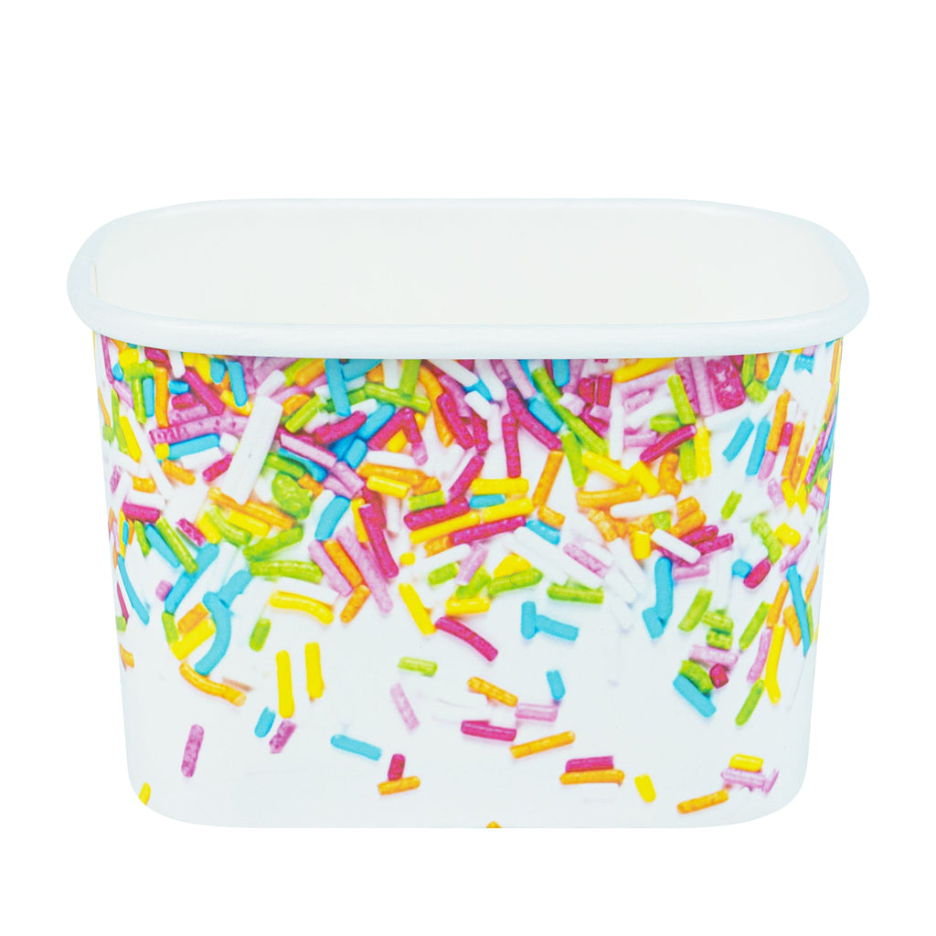Coppetta 12 oz Square Paper To Go Cup - with Party Sprinkles - 4 1/4" x 3 1/4" x 2 3/4" - 200 count box
