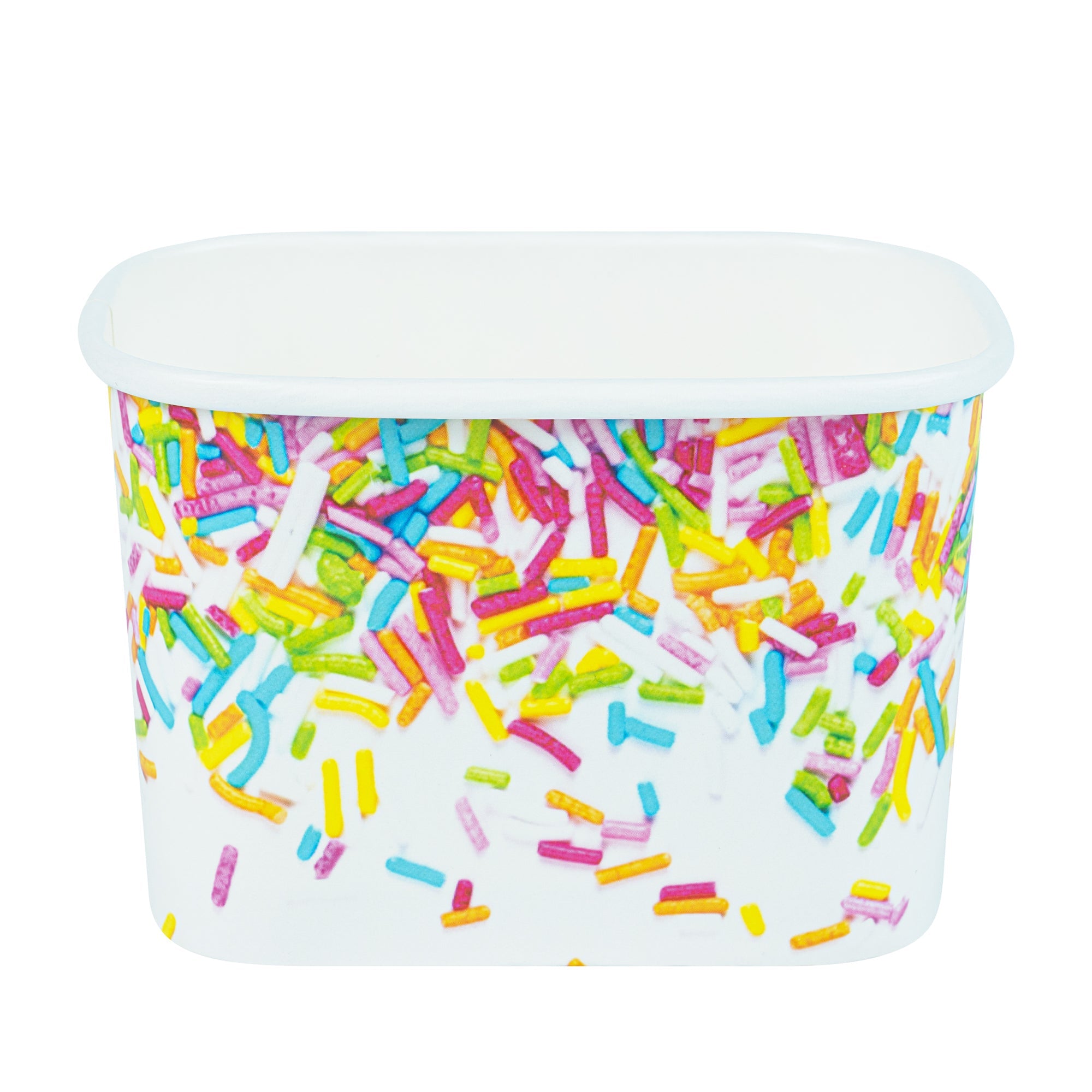 Coppetta 12 oz Square Paper To Go Cup - with Party Sprinkles - 4 1/4" x 3 1/4" x 2 3/4" - 200 count box