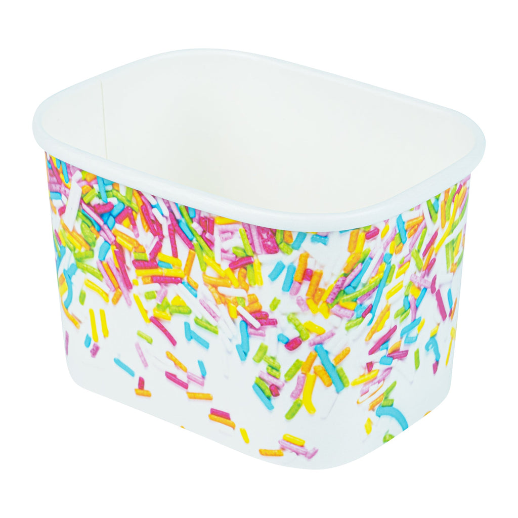 Coppetta 12 oz Square Paper To Go Cup - with Party Sprinkles - 4 1/4" x 3 1/4" x 2 3/4" - 200 count box