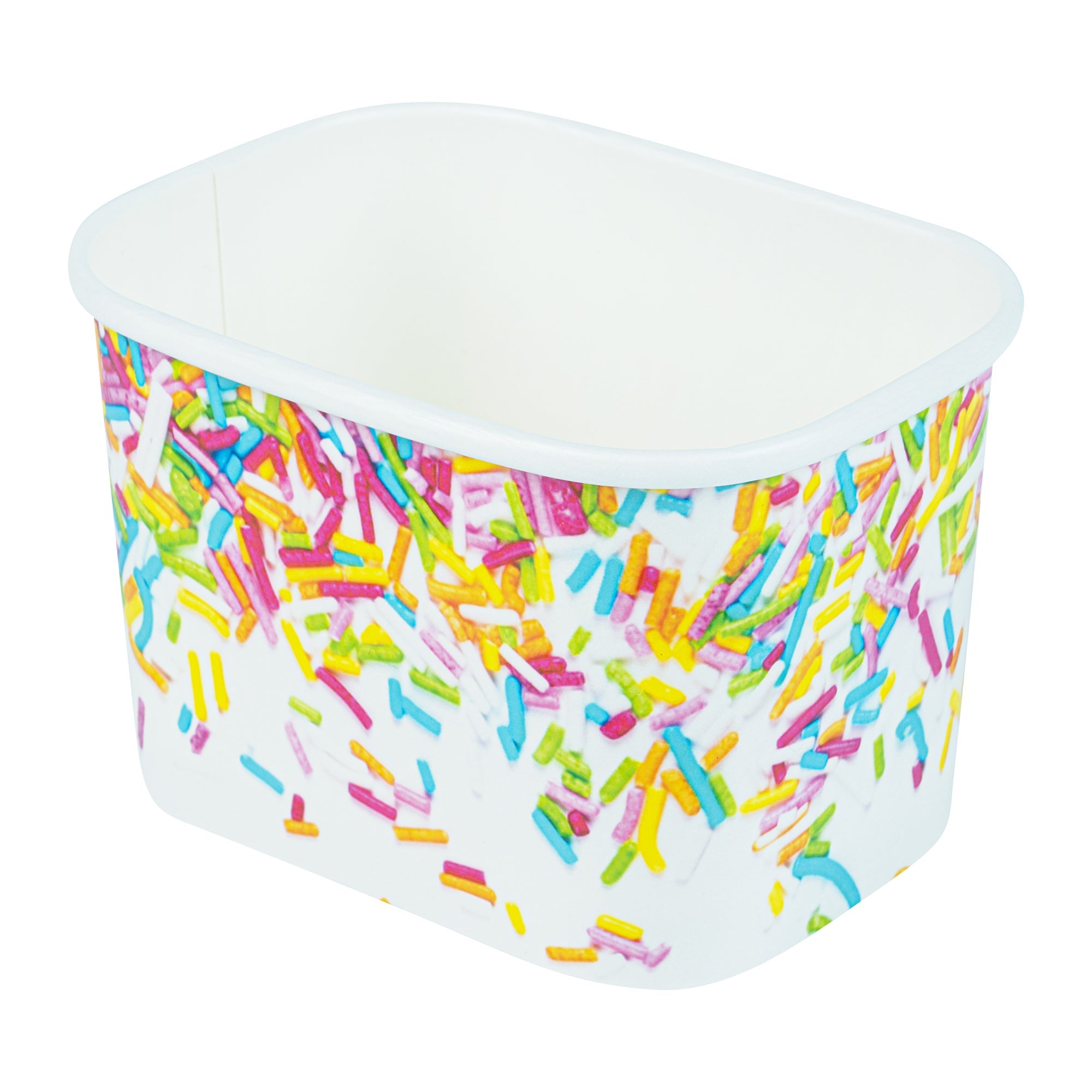 Coppetta 12 oz Square Paper To Go Cup - with Party Sprinkles - 4 1/4" x 3 1/4" x 2 3/4" - 200 count box