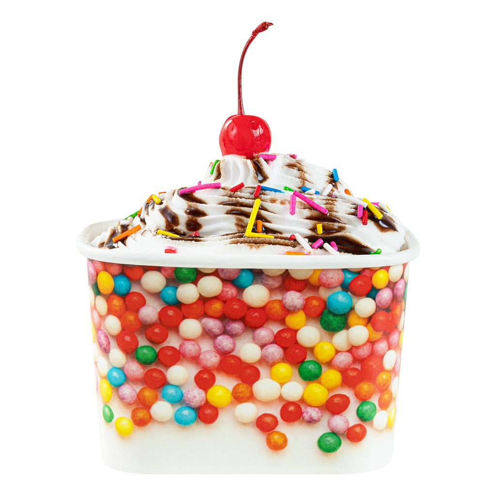 Coppetta 12 oz Square Paper To Go Cup - with Round Sprinkles - 4 1/4" x 3 1/4" x 2 3/4" - 200 count box