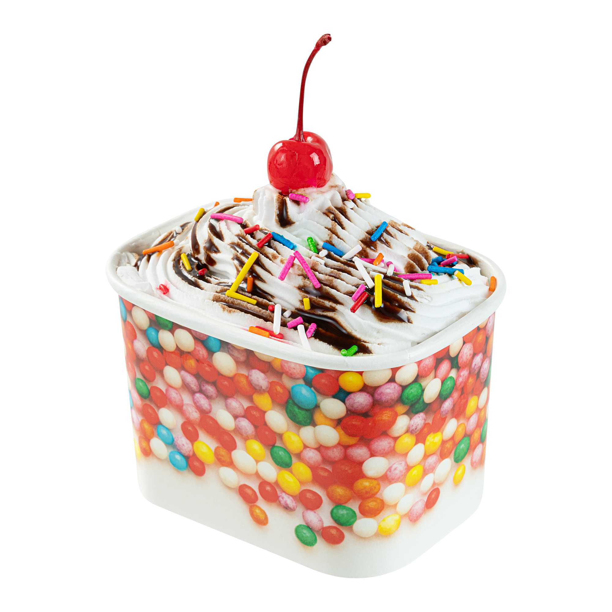 Coppetta 12 oz Square Paper To Go Cup - with Round Sprinkles - 4 1/4" x 3 1/4" x 2 3/4" - 50 count box