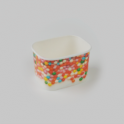 Coppetta 12 oz Square Paper To Go Cup - with Round Sprinkles - 4 1/4" x 3 1/4" x 2 3/4" - 50 count box
