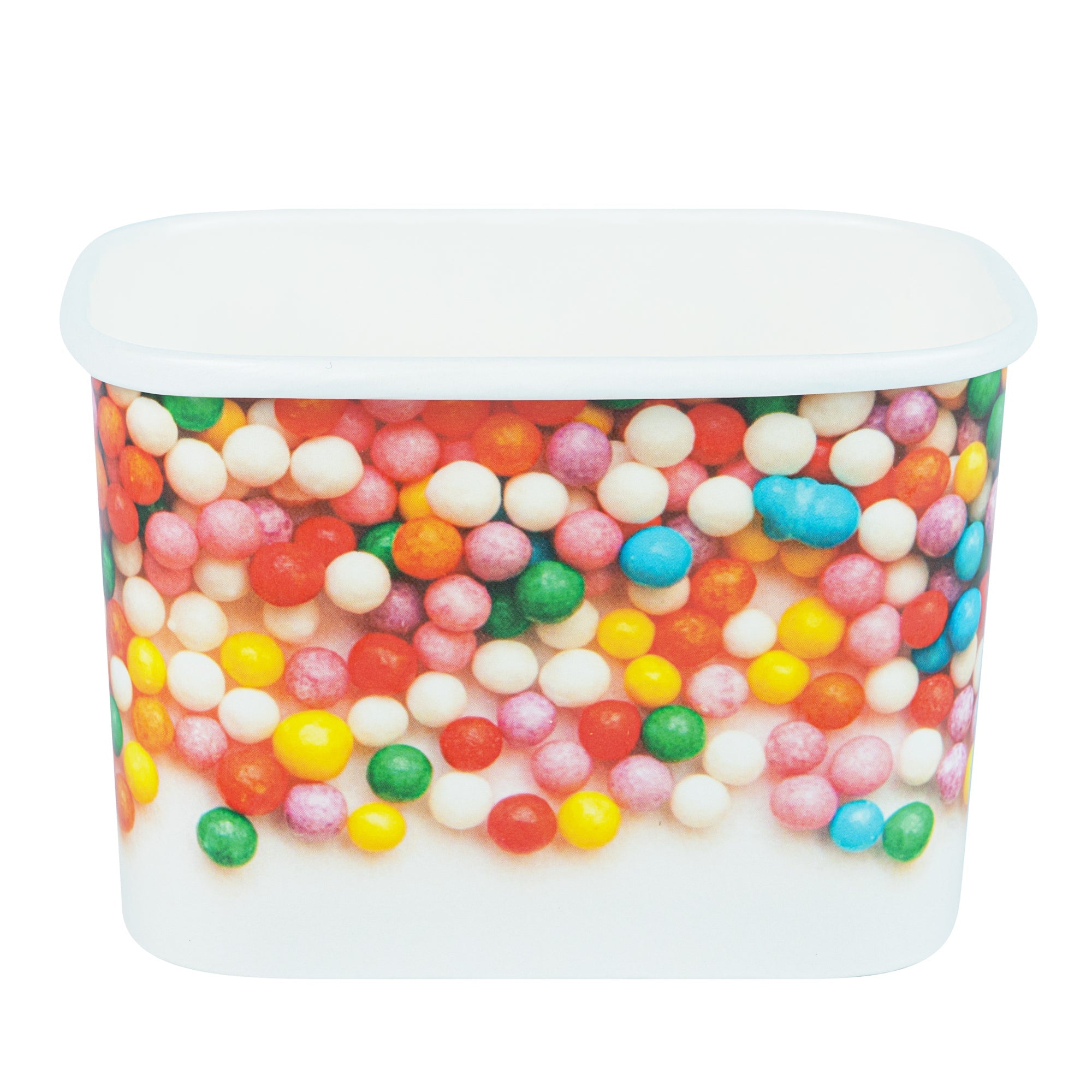 Coppetta 12 oz Square Paper To Go Cup - with Round Sprinkles - 4 1/4" x 3 1/4" x 2 3/4" - 200 count box