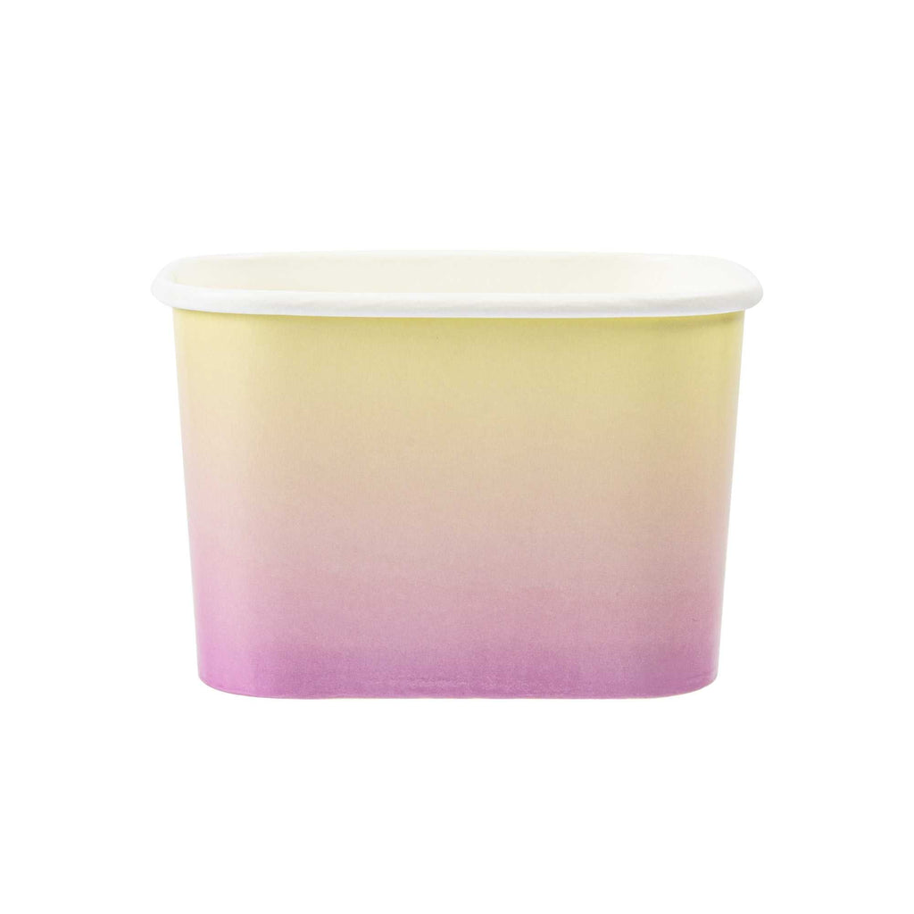 Coppetta 12 oz Square Orange And Blue Ombre Paper To Go Cup - 4 1/4" x 3 1/4" x 2 3/4" - 50 count box
