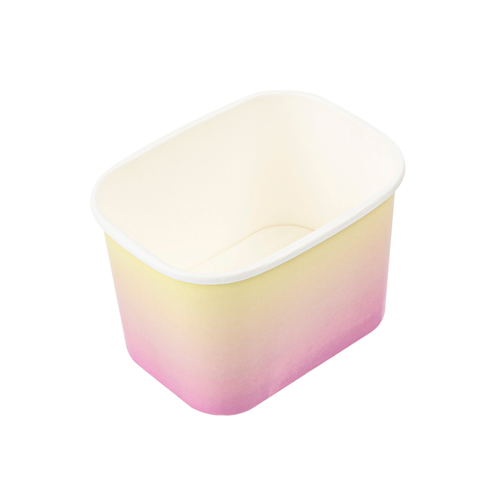 Coppetta 12 oz Square Orange And Blue Ombre Paper To Go Cup - 4 1/4" x 3 1/4" x 2 3/4" - 200 count box