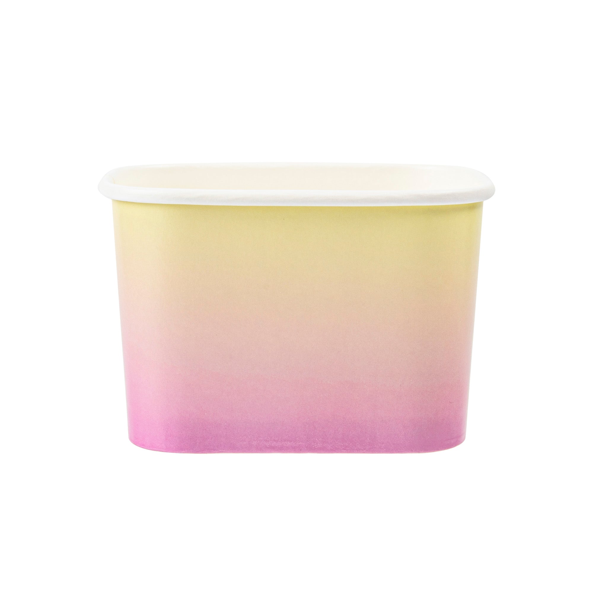 Coppetta 12 oz Square Orange And Blue Ombre Paper To Go Cup - 4 1/4" x 3 1/4" x 2 3/4" - 200 count box