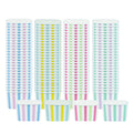 Coppetta 12 oz Square Assorted Stripes Paper To Go Cup - 4 1/4" x 3 1/4" x 2 3/4" - 200 count box
