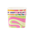 Coppetta 12 oz Square Assorted Groovy Paper To Go Cup - 4 1/4" x 3 1/4" x 2 3/4" - 200 count box