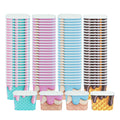 Coppetta 12 oz Square Assorted Cone Paper To Go Cup - 4 1/4" x 3 1/4" x 2 3/4" - 200 count box