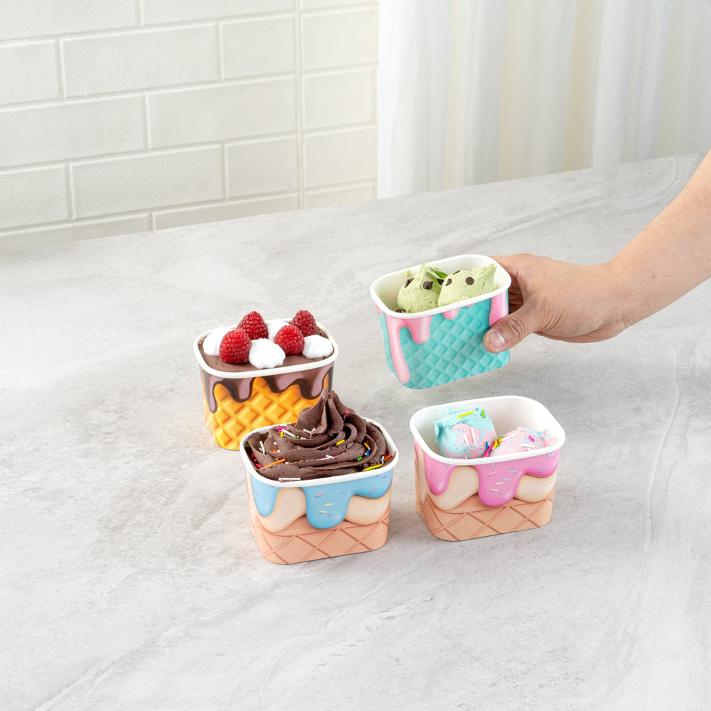 Coppetta 12 oz Square Assorted Cone Paper To Go Cup - 4 1/4" x 3 1/4" x 2 3/4" - 200 count box