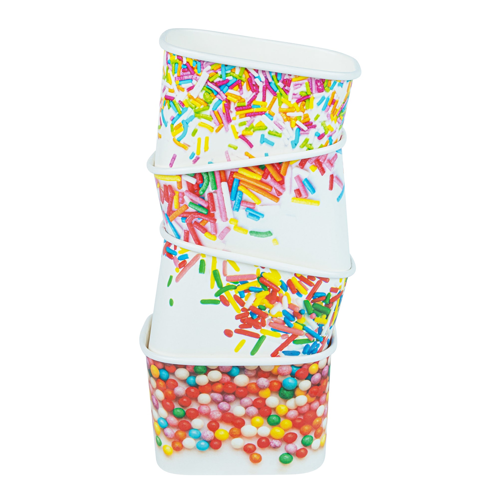 Coppetta 12 oz Square Assorted Sprinkles Paper To Go Cup - 4 1/4" x 3 1/4" x 2 3/4" - 200 count box
