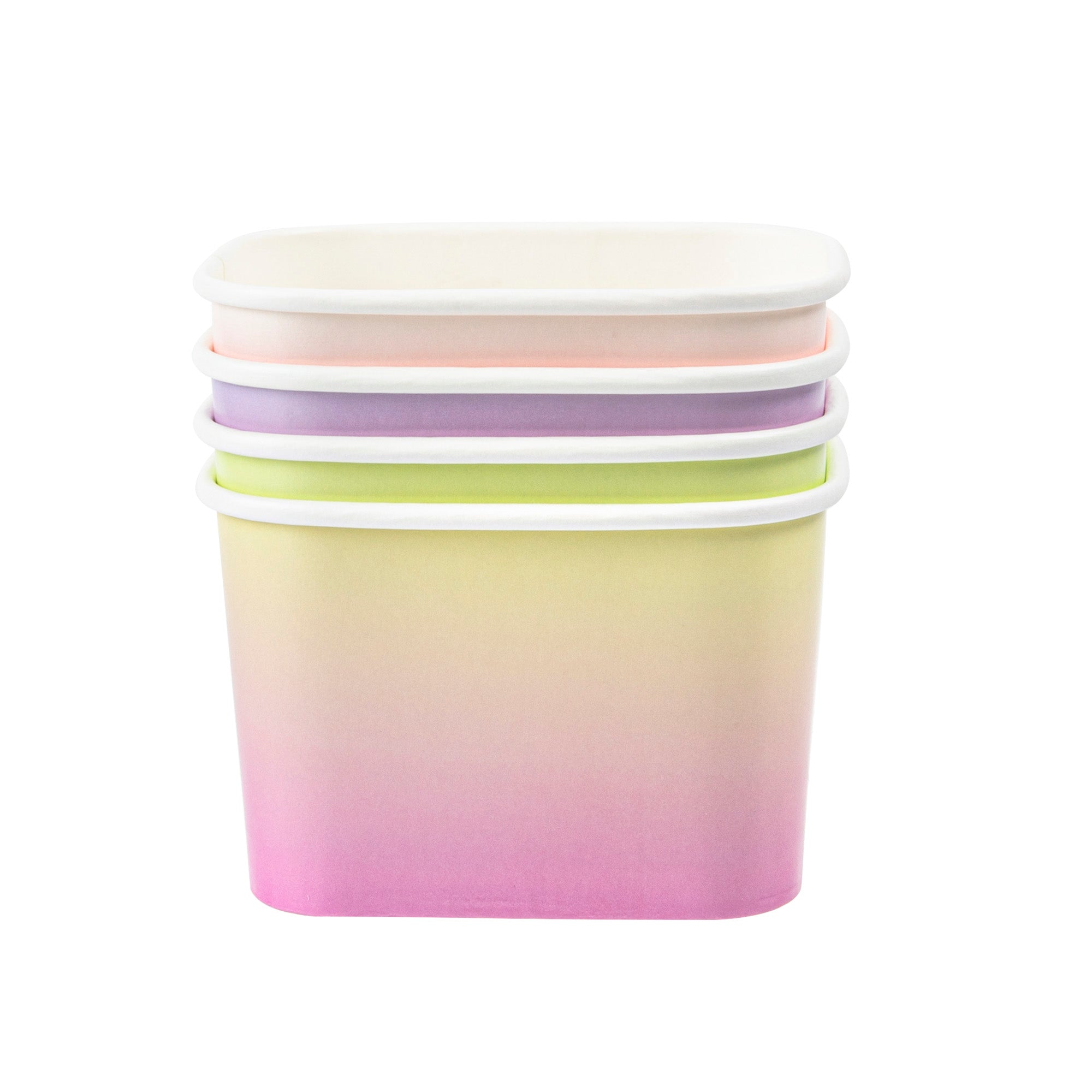 Coppetta 12 oz Square Assorted Ombre Paper To Go Cup - 4 1/4" x 3 1/4" x 2 3/4" - 200 count box