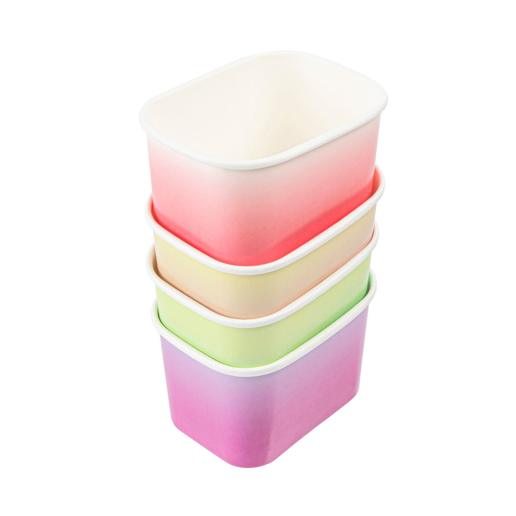 Coppetta 12 oz Square Assorted Ombre Paper To Go Cup - 4 1/4" x 3 1/4" x 2 3/4" - 200 count box