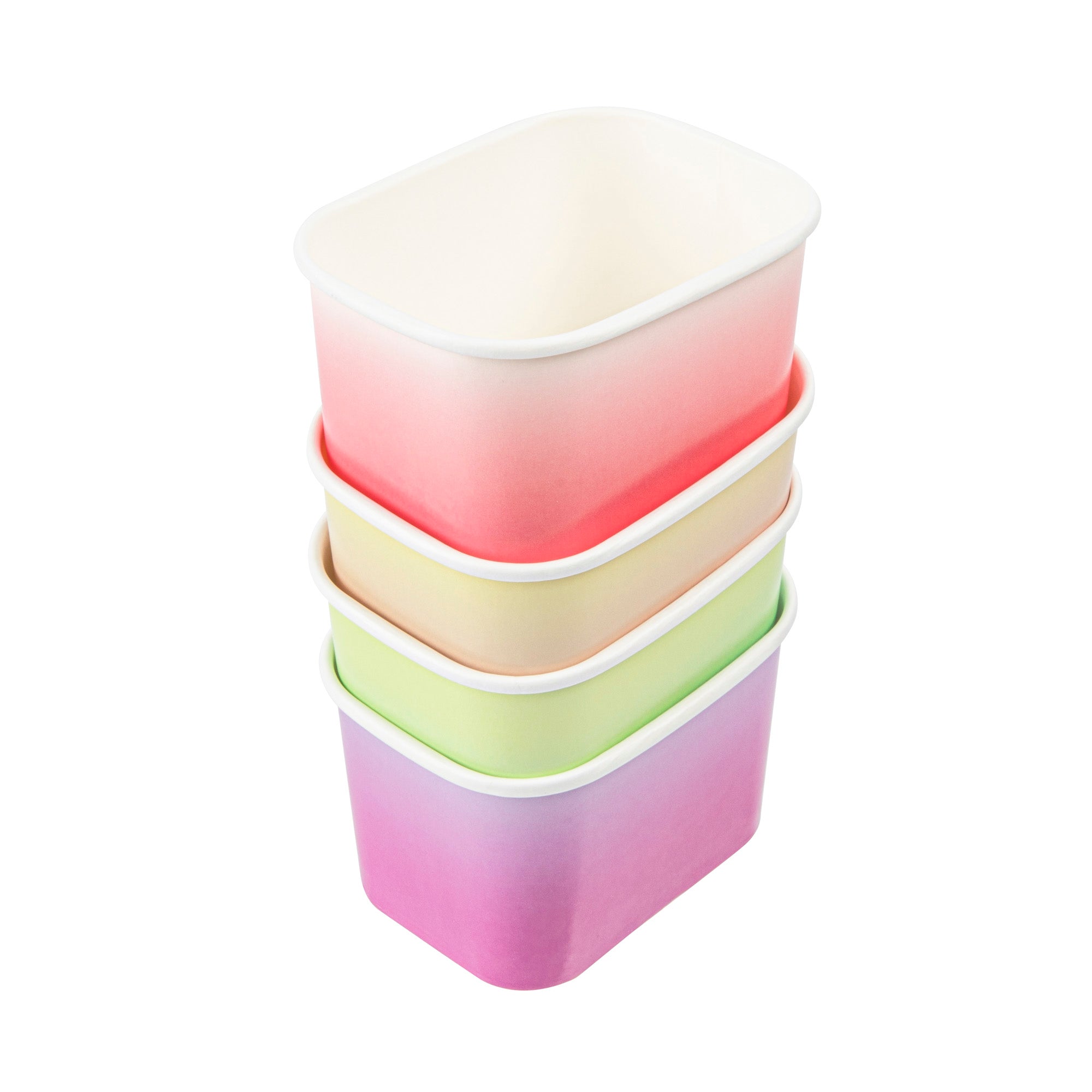 Coppetta 12 oz Square Assorted Ombre Paper To Go Cup - 4 1/4" x 3 1/4" x 2 3/4" - 200 count box
