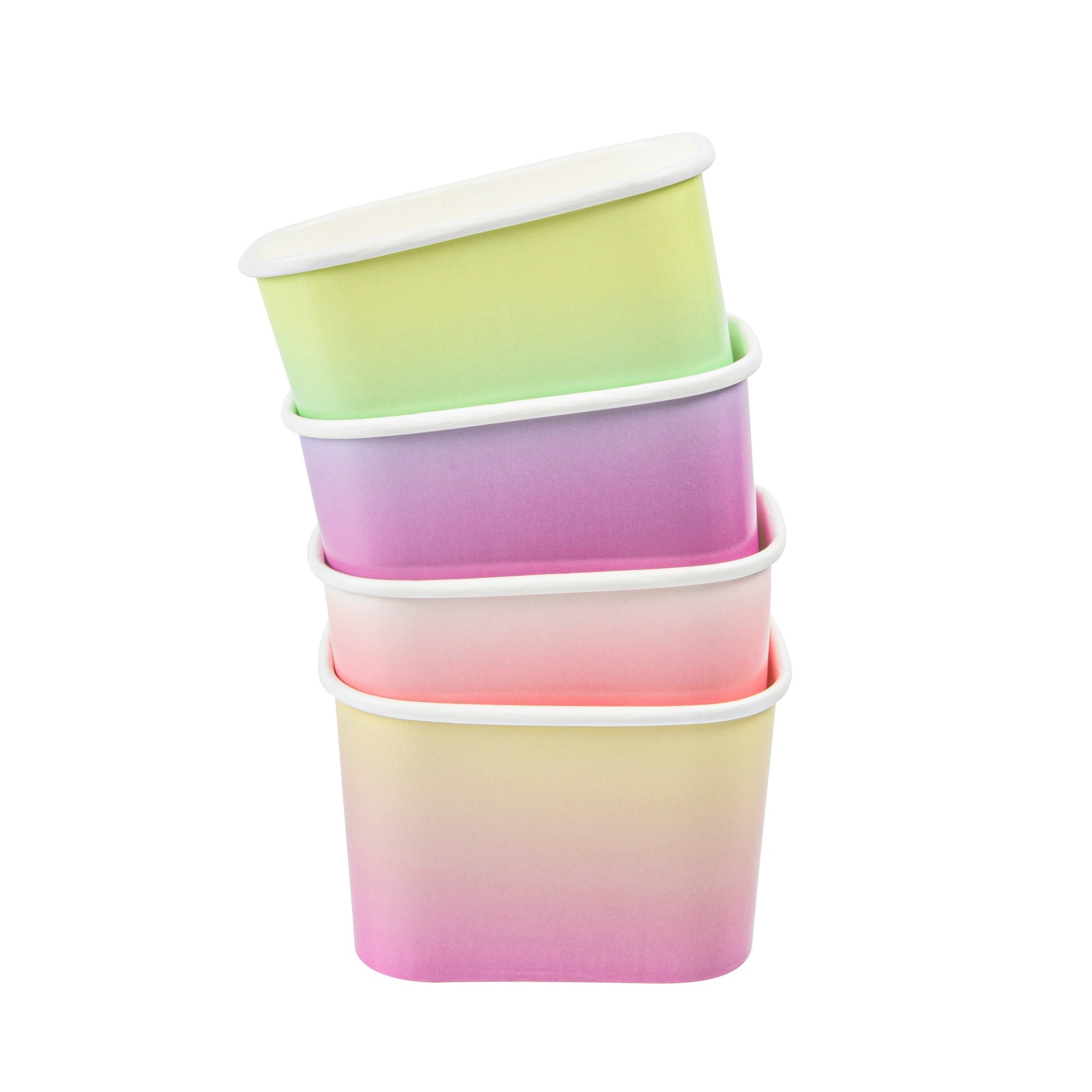 Coppetta 12 oz Square Assorted Ombre Paper To Go Cup - 4 1/4" x 3 1/4" x 2 3/4" - 200 count box