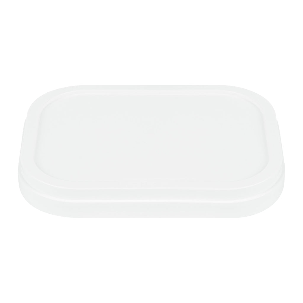 Coppetta Square White Plastic Lid - Fits 7 and 12 oz To Go Cup, with Spoon - 200 count box
