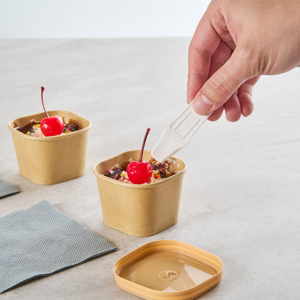 Coppetta 3 oz Square Kraft Paper To Go Cup - 2 1/2" x 2 1/2" x 1 3/4" - 50 count box