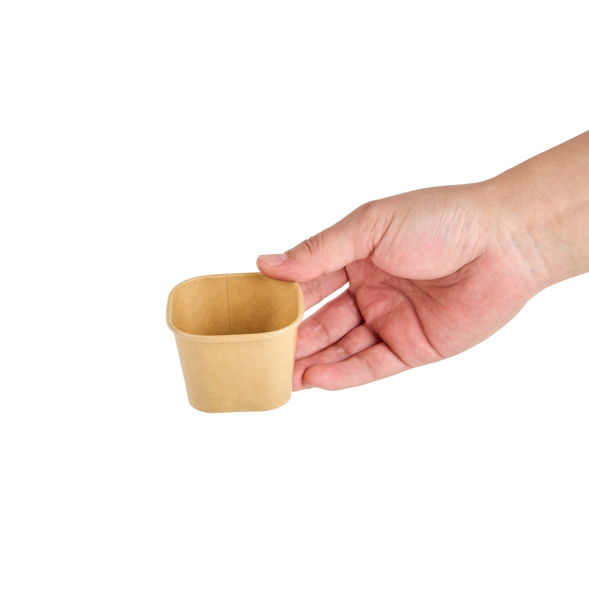 Coppetta 3 oz Square Kraft Paper To Go Cup - 2 1/2" x 2 1/2" x 1 3/4" - 200 count box