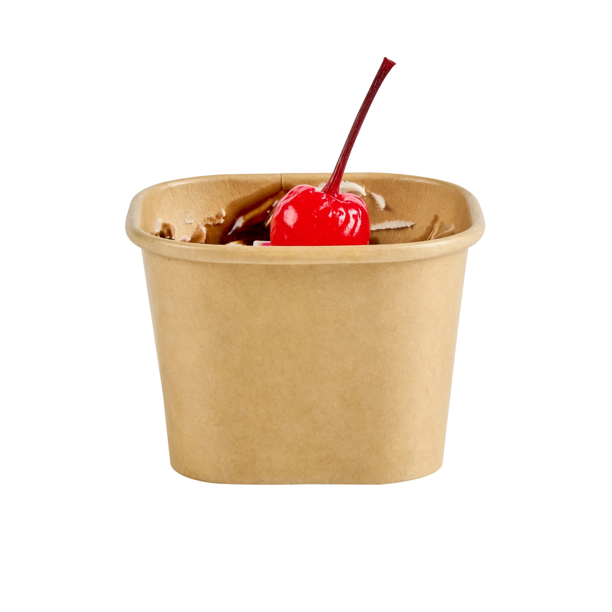 Coppetta 3 oz Square Kraft Paper To Go Cup - 2 1/2" x 2 1/2" x 1 3/4" - 200 count box