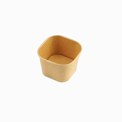 Coppetta 3 oz Square Kraft Paper To Go Cup - 2 1/2" x 2 1/2" x 1 3/4" - 200 count box