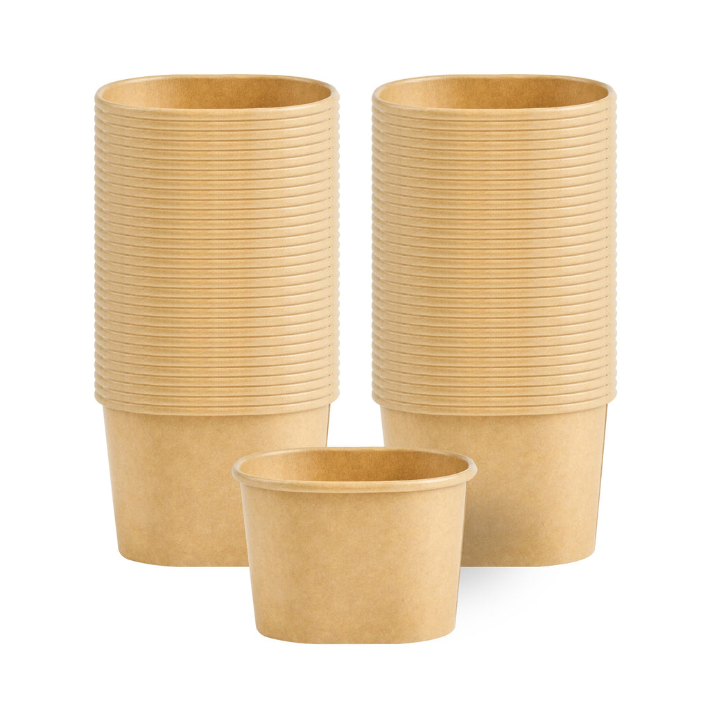 Coppetta 4 oz Square Kraft Paper To Go Cup - 3" x 2 1/2" x 2" - 200 count box