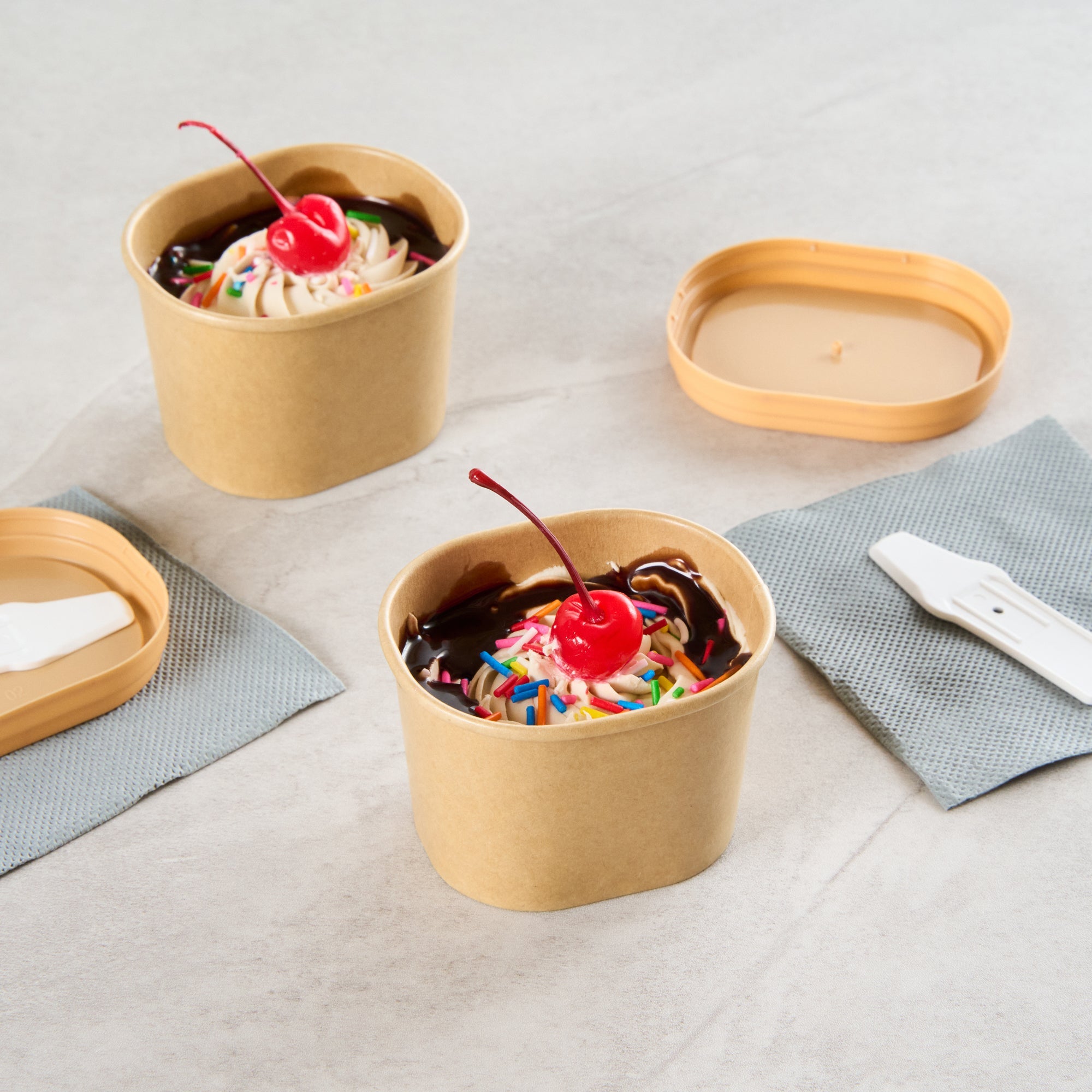 Coppetta 4 oz Square Kraft Paper To Go Cup - 3" x 2 1/2" x 2" - 200 count box