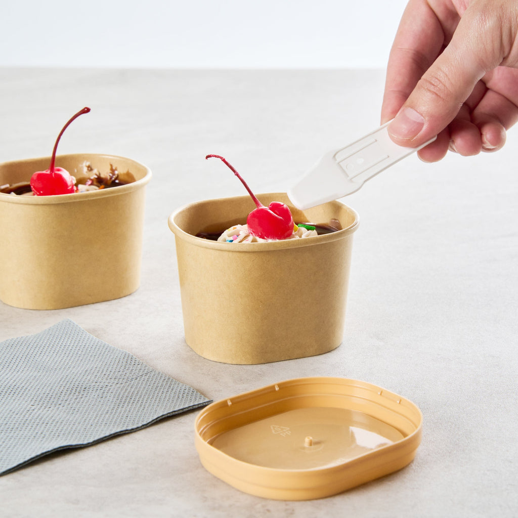 Coppetta 4 oz Square Kraft Paper To Go Cup - 3" x 2 1/2" x 2" - 200 count box